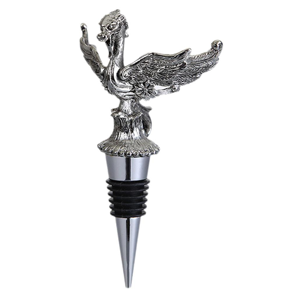 Animal Wine Bottle Stopper Decor for Bar Beverage Bottle Champagne Bottle DragonStopper Silver