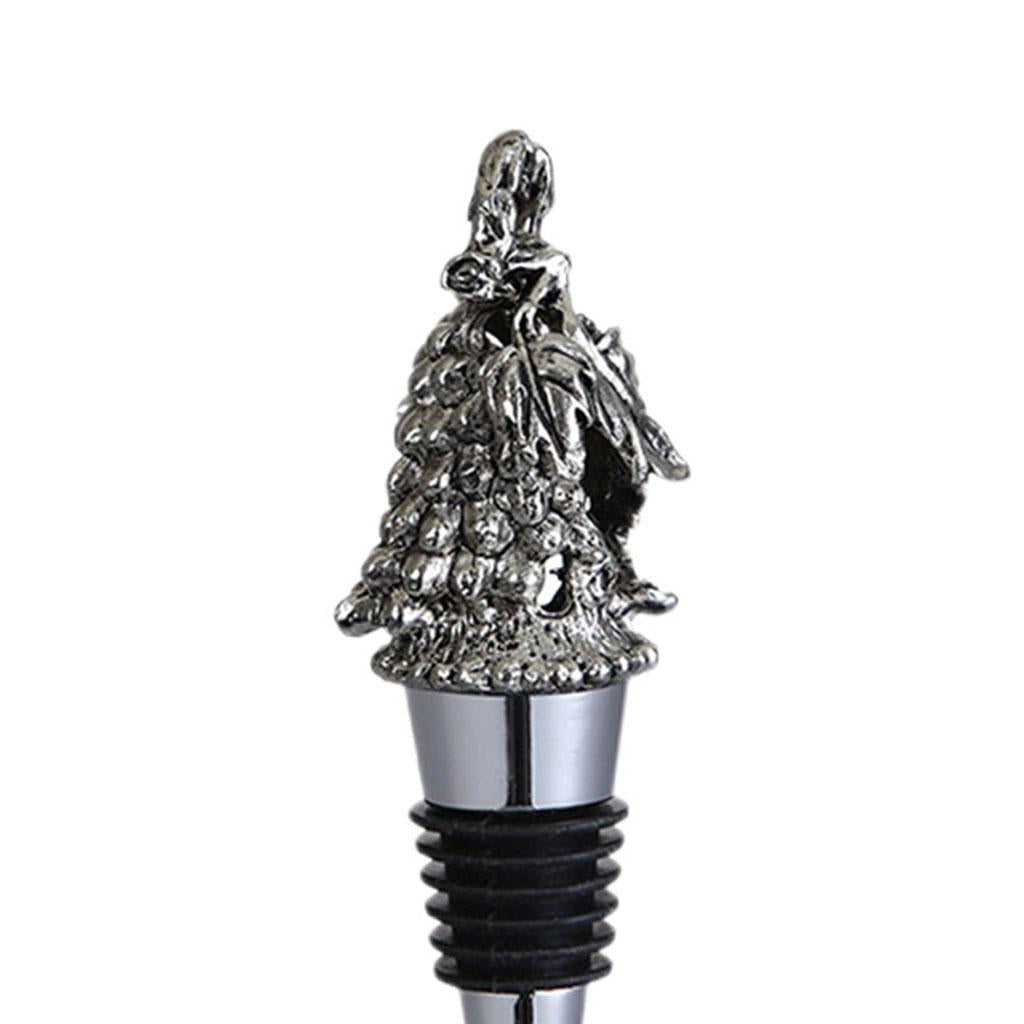 Animal Wine Bottle Stopper Decor for Bar Beverage Bottle Champagne Bottle Grape Stopper Silver