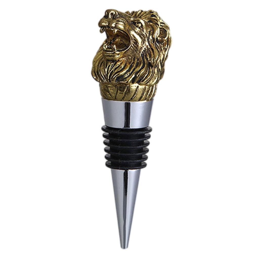 Animal Wine Bottle Stopper Decor for Bar Beverage Bottle Champagne Bottle Lion Stopper Gold