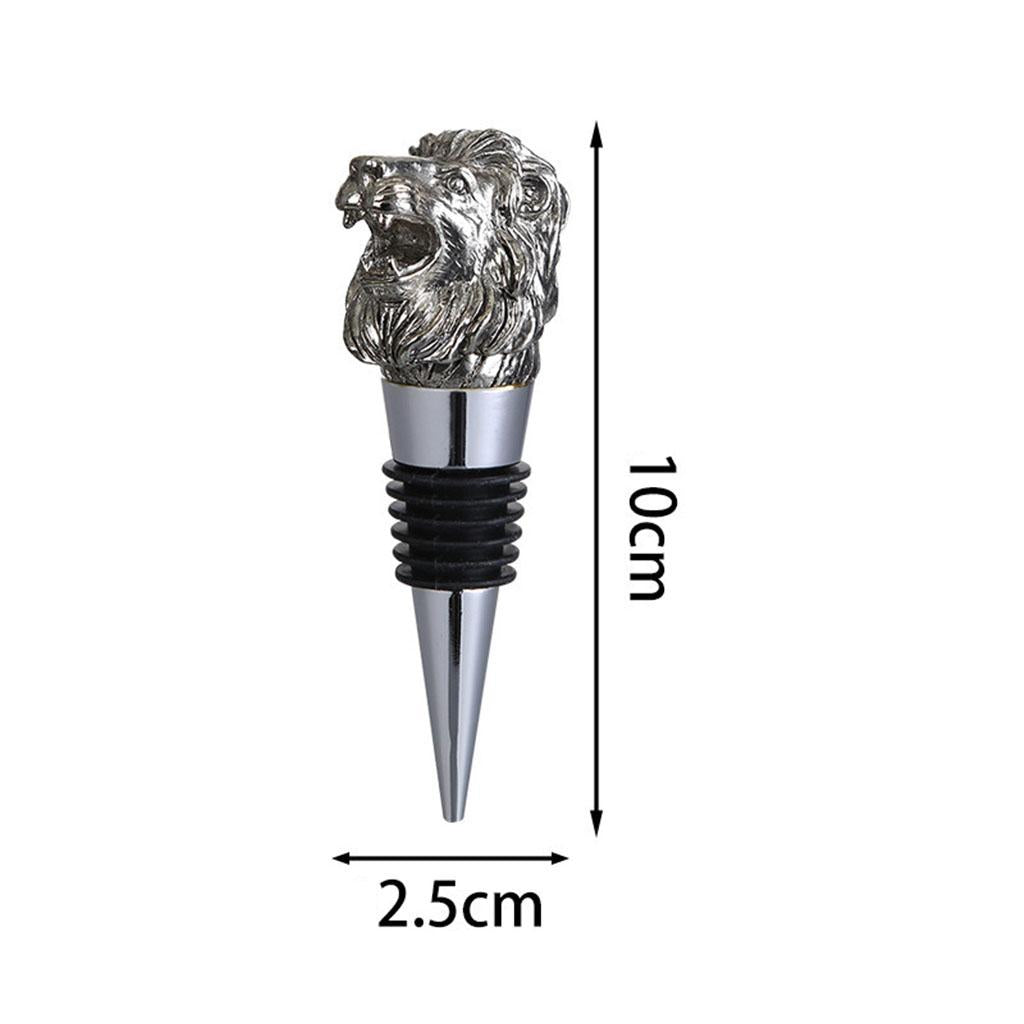 Animal Wine Bottle Stopper Decor for Bar Beverage Bottle Champagne Bottle Lion Stopper Silver