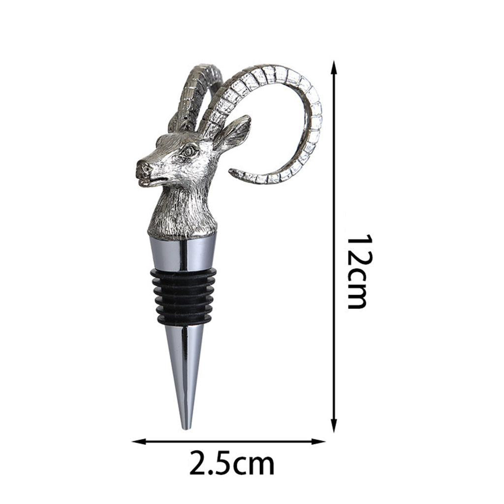 Animal Wine Bottle Stopper Decor for Bar Beverage Bottle Champagne Bottle GazelleStopperSilver