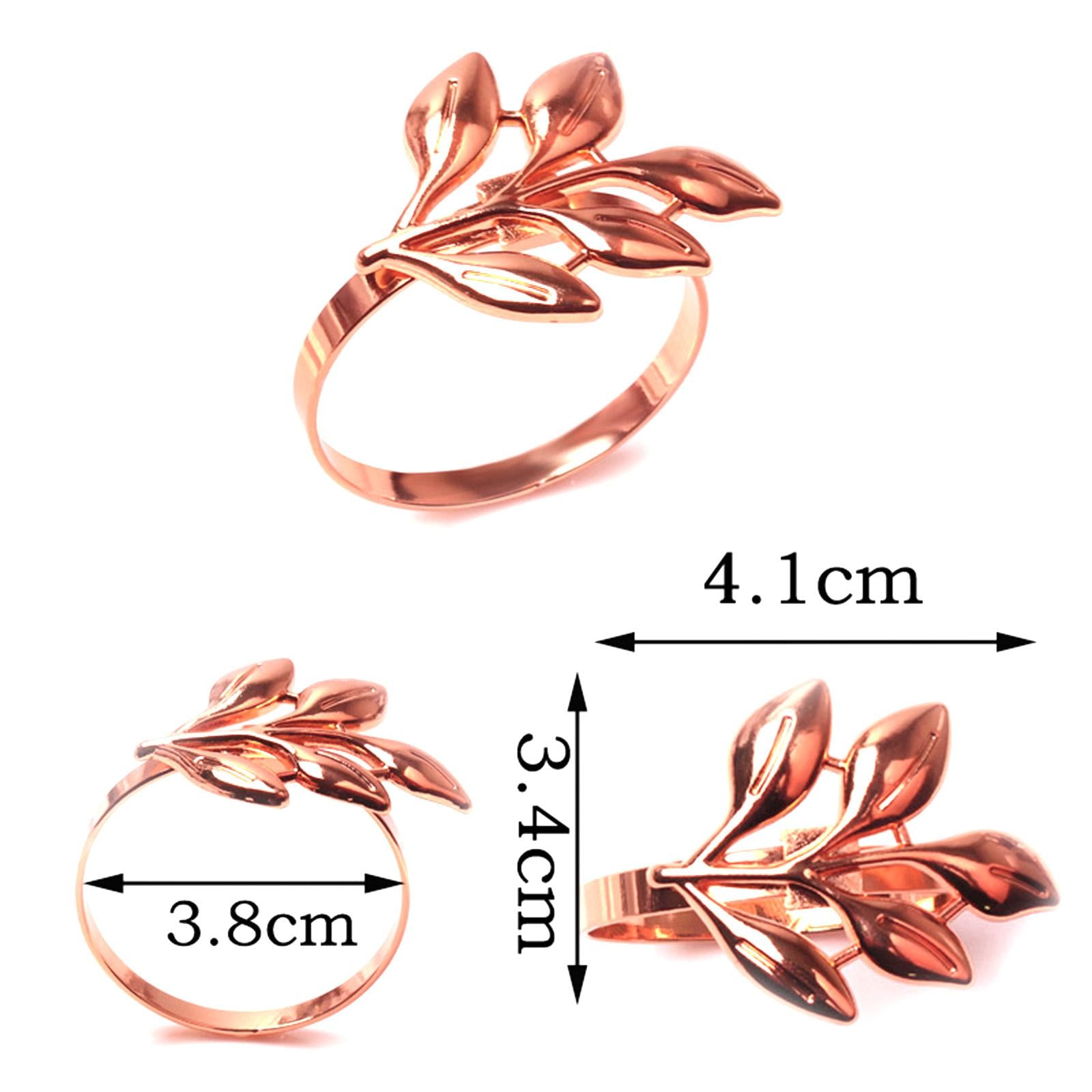 Delicate Napkin Holder Napkin Rings Adornment Leaf Design for Party Ornament rose gold