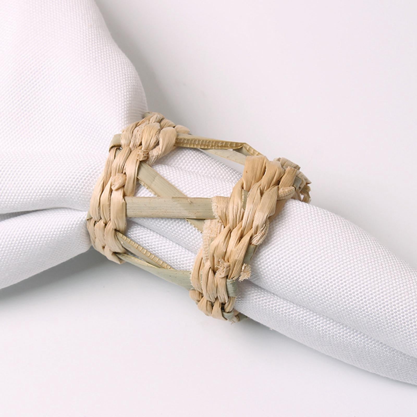 6x Handmade Napkin Rings Napkin Holder for Gathering Kitchen Dinner Table 4.6x5cm
