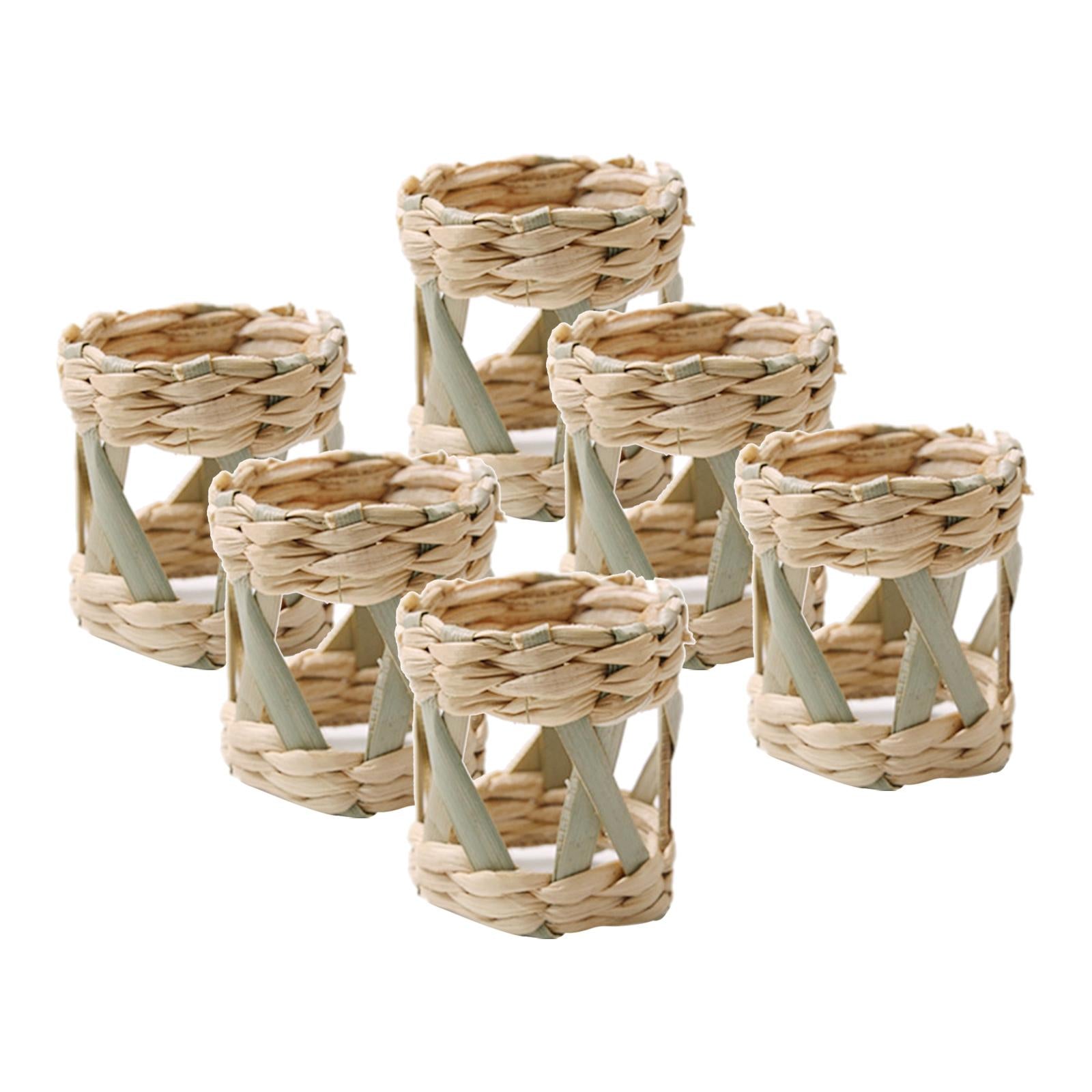6x Handmade Napkin Rings Napkin Holder for Gathering Kitchen Dinner Table 4.6x5cm