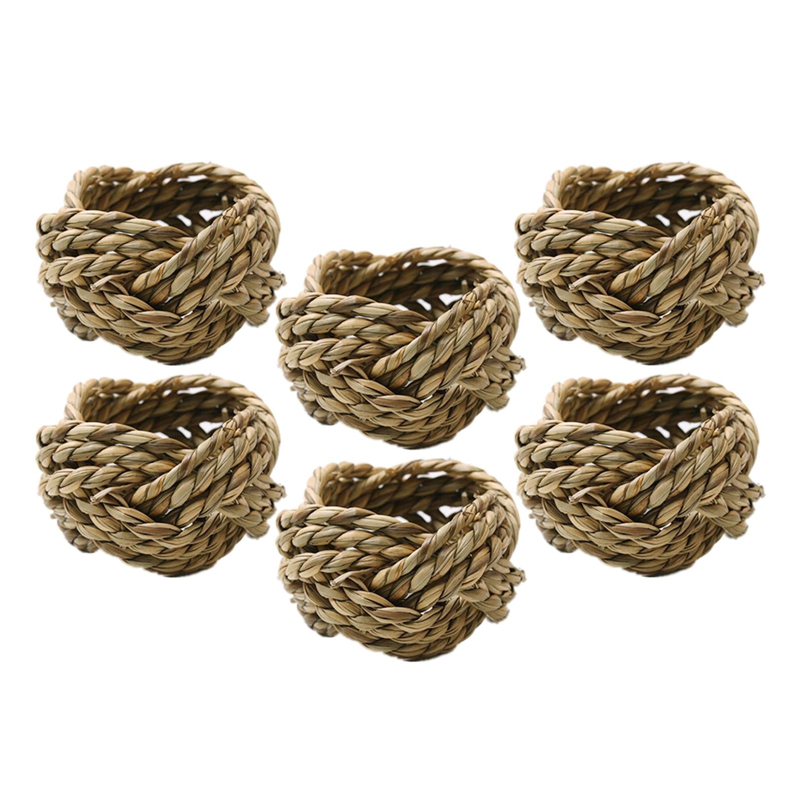 6x Handmade Napkin Rings Napkin Holder for Gathering Kitchen Dinner Table 4.3x4.4cm