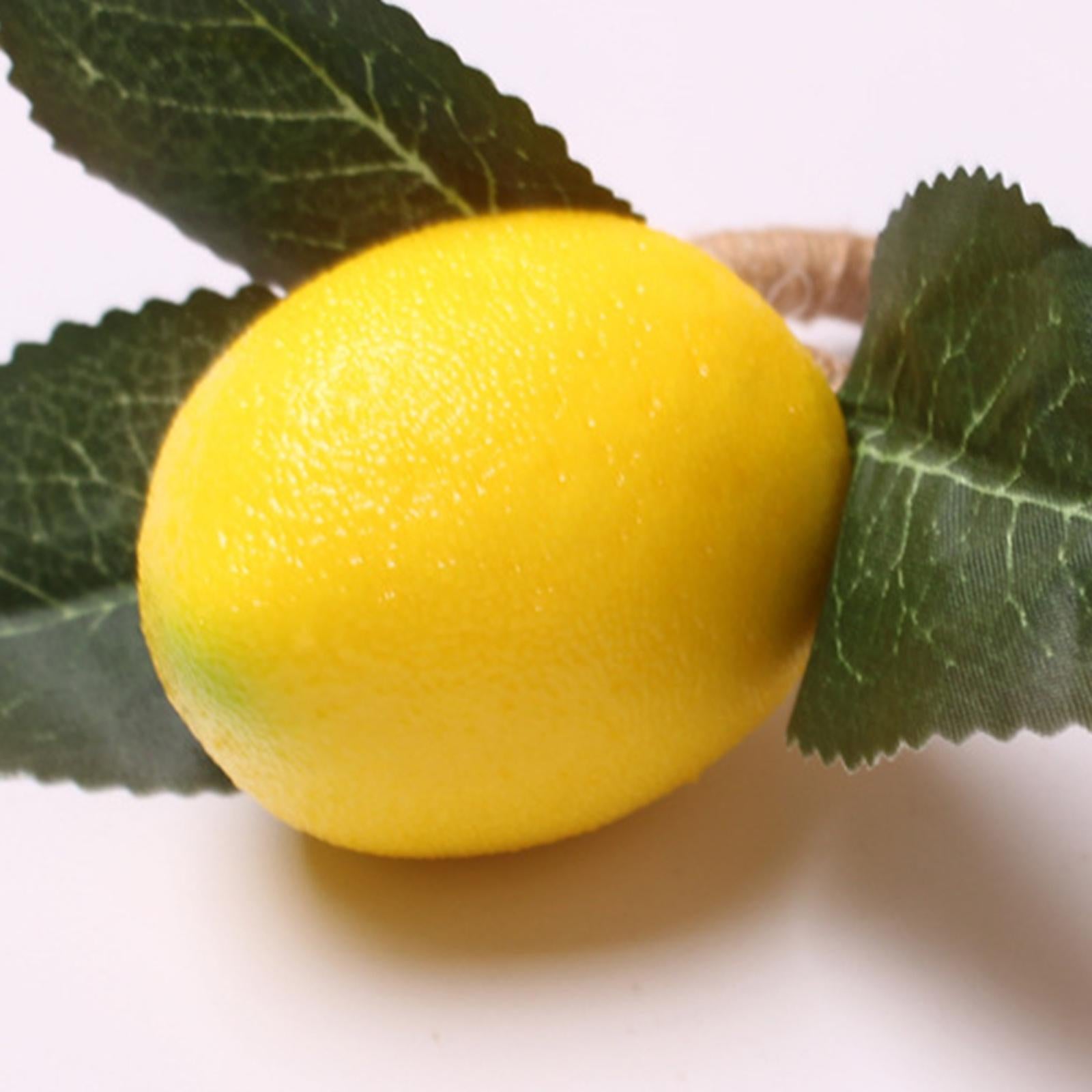 4x Napkin Buckle Supplies Yellow Napkin Rings Lemon for Party Wedding Home