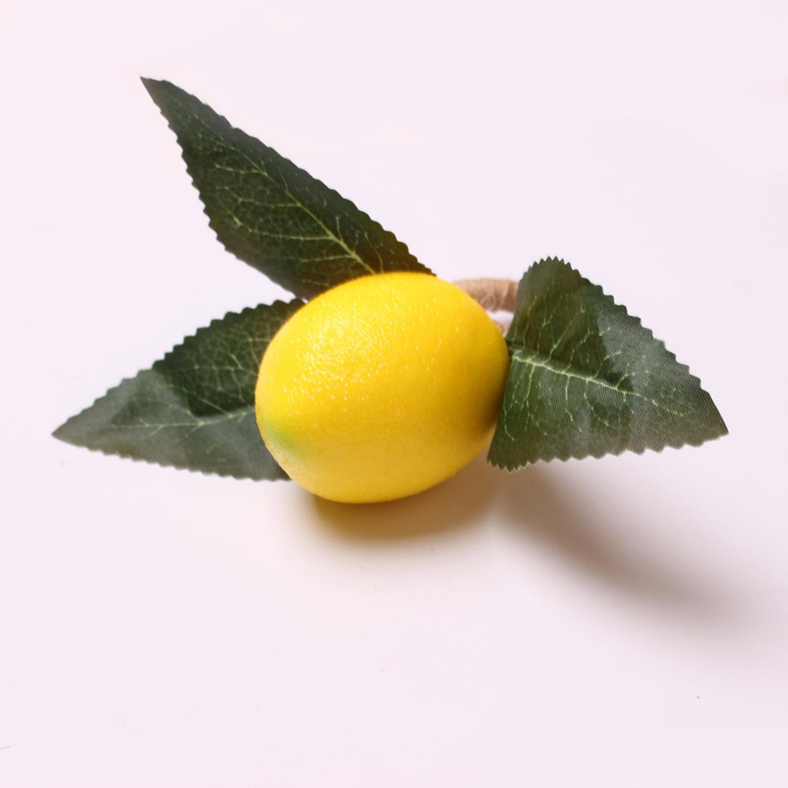 4x Napkin Buckle Supplies Yellow Napkin Rings Lemon for Party Wedding Home