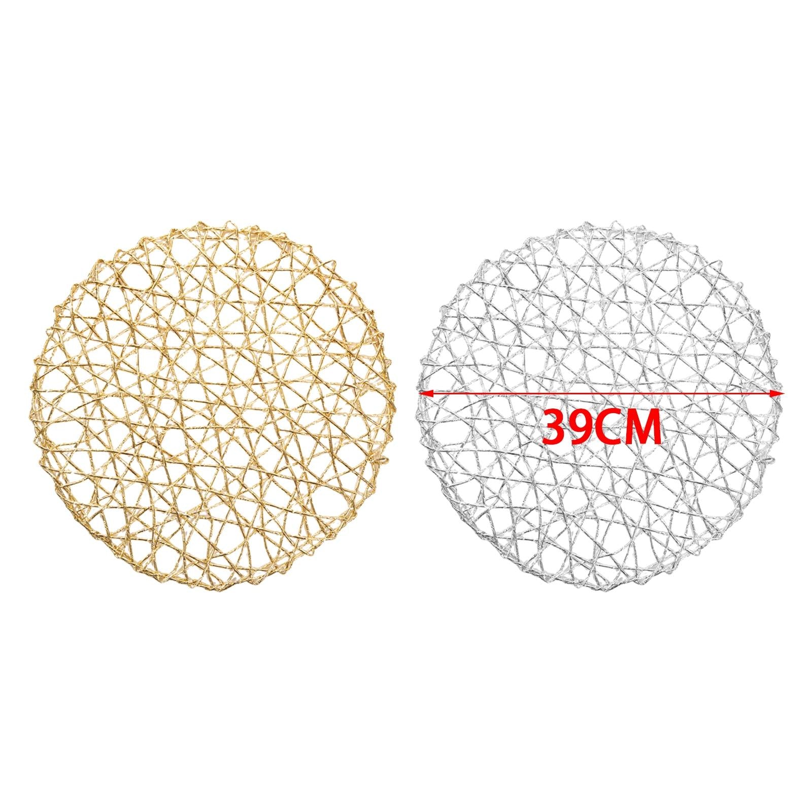 Round Placemats Tableware Utensil Stain Resistant for Dining Table Silver