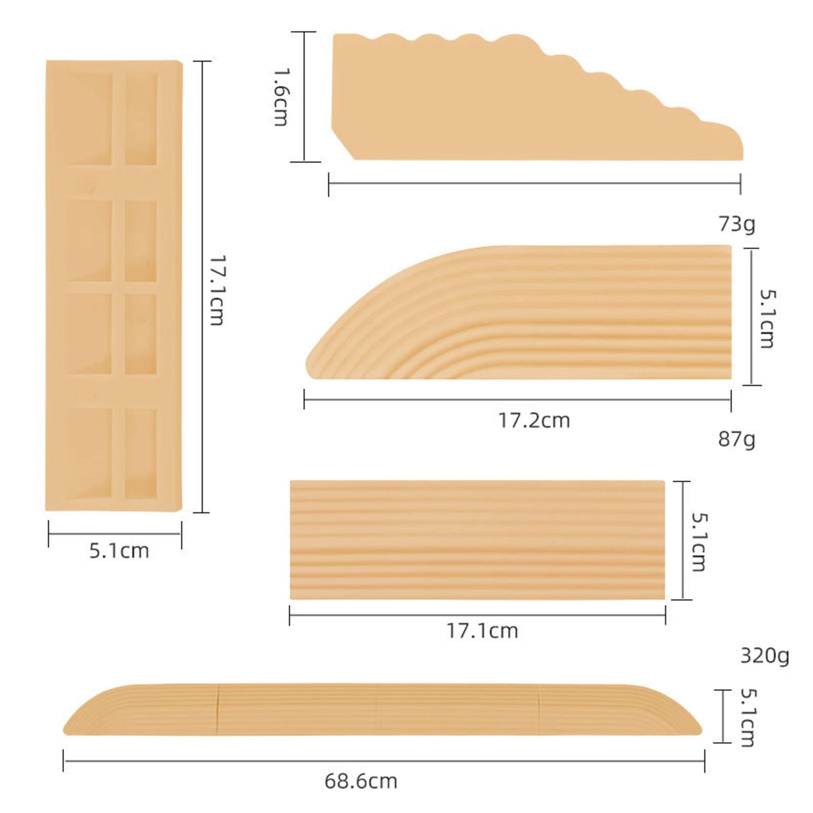 Set of 5 Household Threshold Bars Step Ramp for Robot Vacuum Cleaner Beige