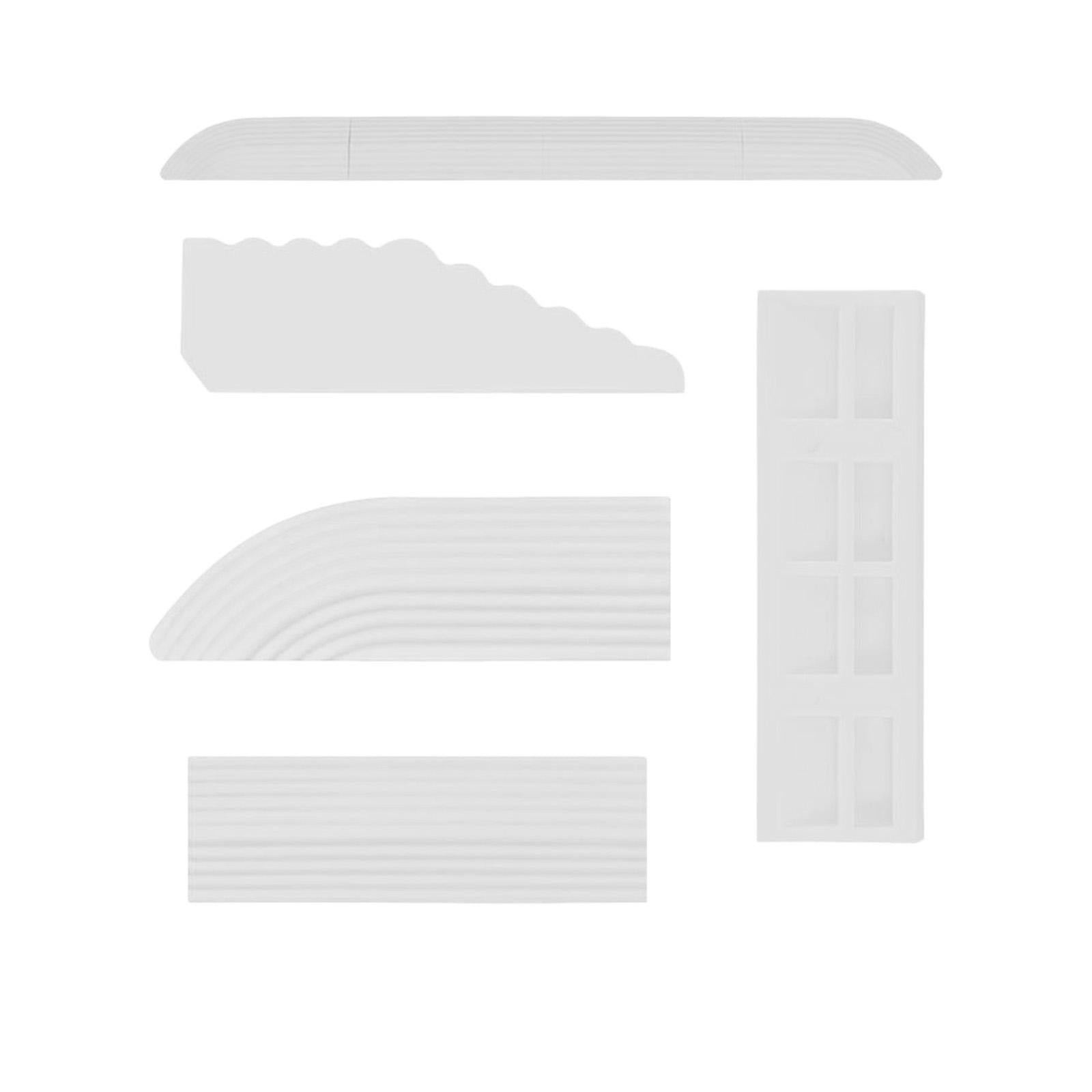 Set of 5 Household Threshold Bars Step Ramp for Robot Vacuum Cleaner White