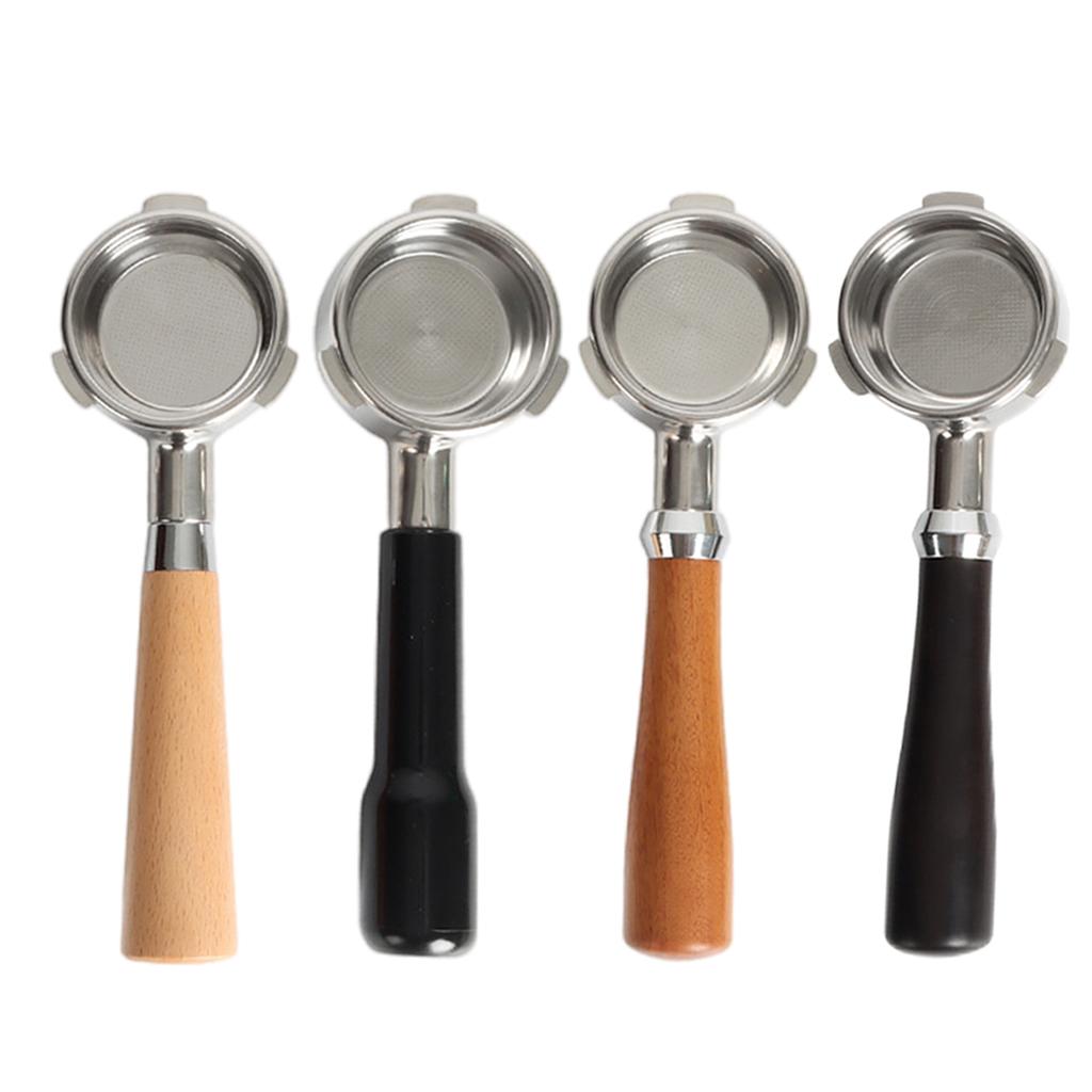 Bottomless Naked Portafilter Coffee Espresso Handle for Coffee Machine Wooden Handle A