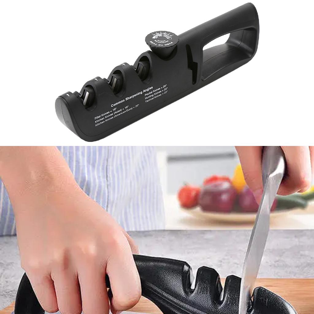Knife Sharpener Sharpening Tool Manual Sharpener for Knives Black