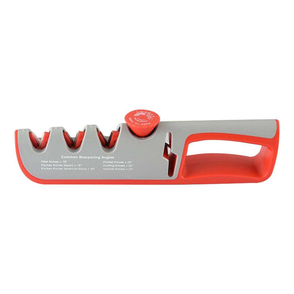 Knife Sharpener Sharpening Tool Manual Sharpener for Knives Red Gray