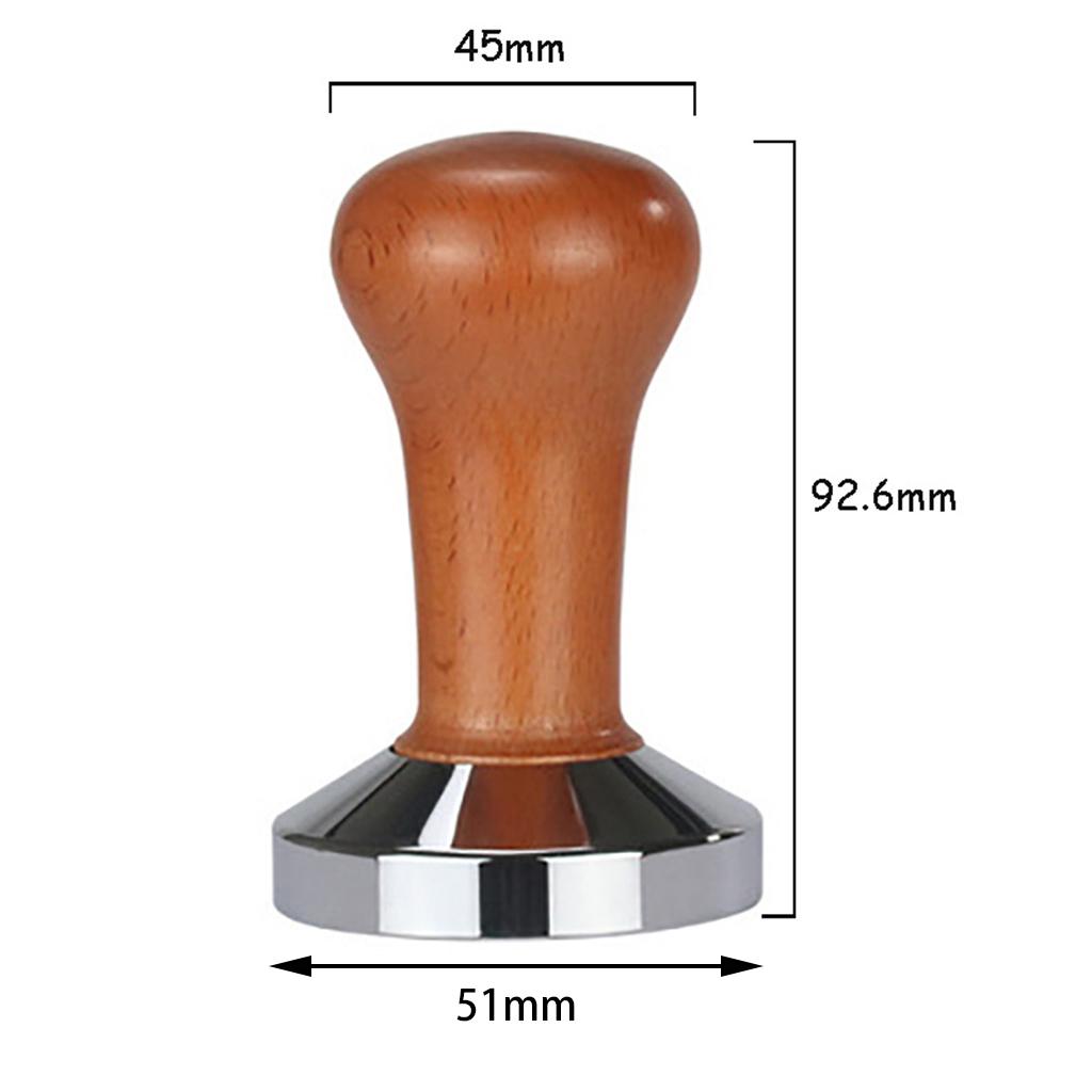 Espresso Coffee Tamper Calibrated Tamper Wood Handle for Press Coffee Powder 51mm