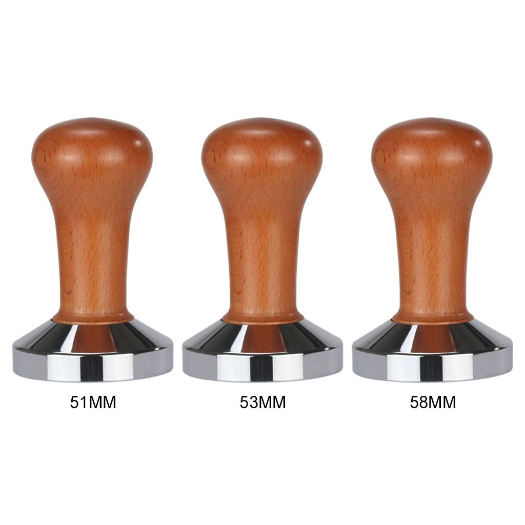 Espresso Coffee Tamper Calibrated Tamper Wood Handle for Press Coffee Powder 51mm