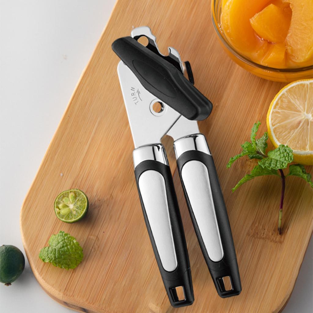 Manual Can Opener Bottle Opener Lid Remover for Beverage Tin Kitchen Safety Opener 2