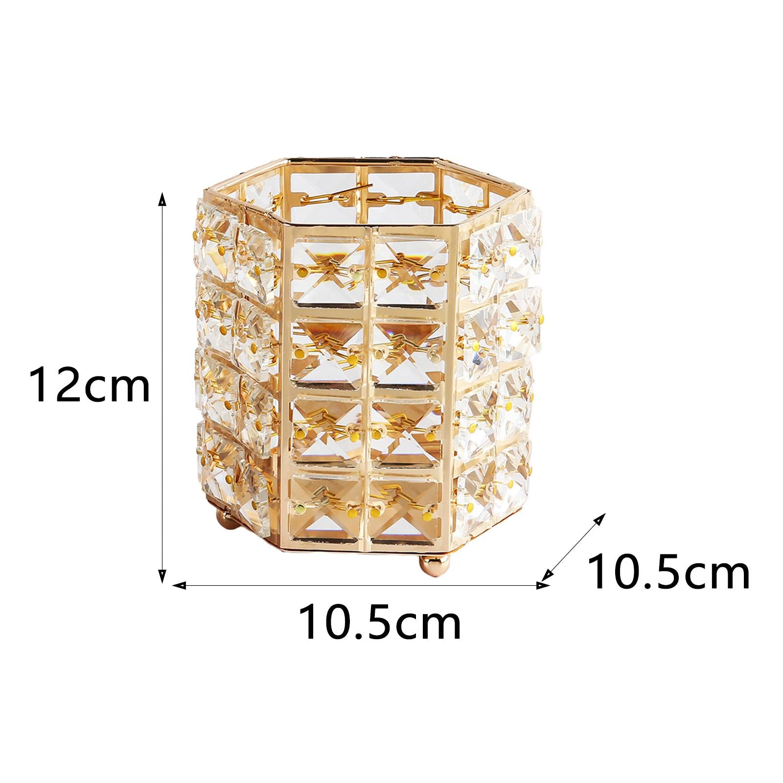 Crystal Makeup Brush Holder Brushes Cup for Cosmetics Jewelry Golden