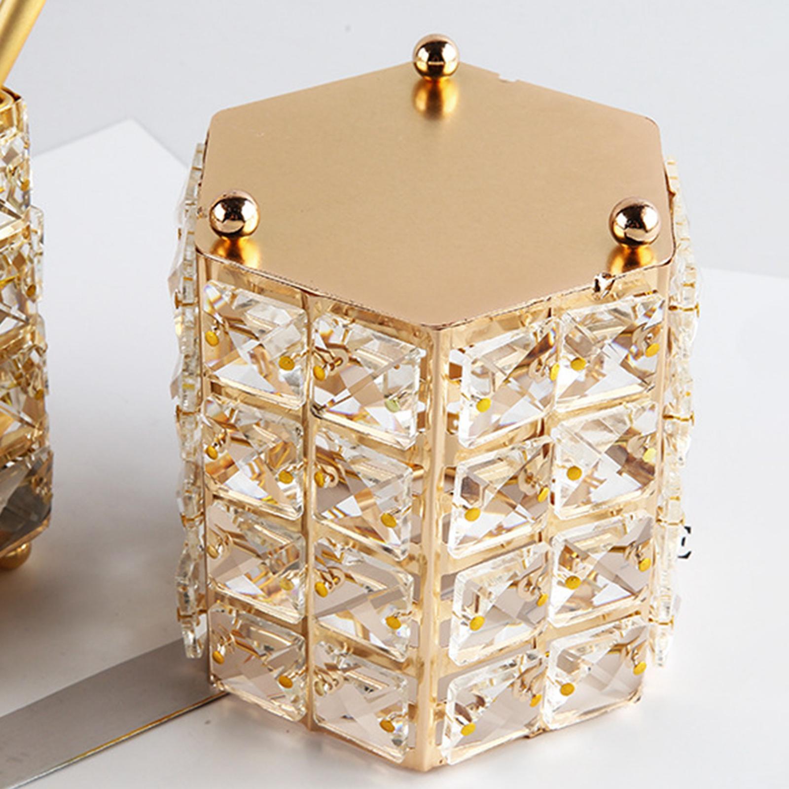 Crystal Makeup Brush Holder Brushes Cup for Cosmetics Jewelry Golden