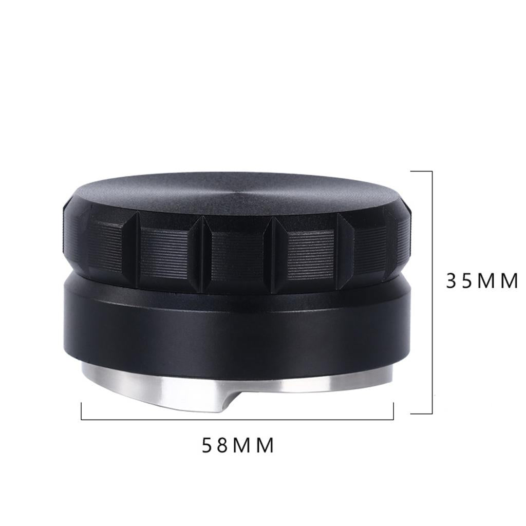 58mm Coffee Tamper Filter Anti-Slip Handle Height Adjustable for Portafilter Black
