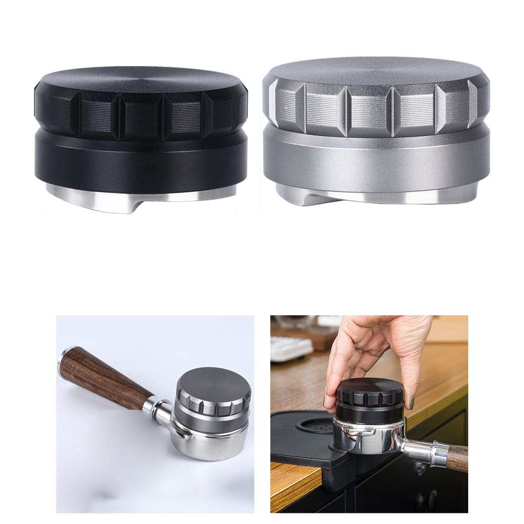 58mm Coffee Tamper Filter Anti-Slip Handle Height Adjustable for Portafilter Black