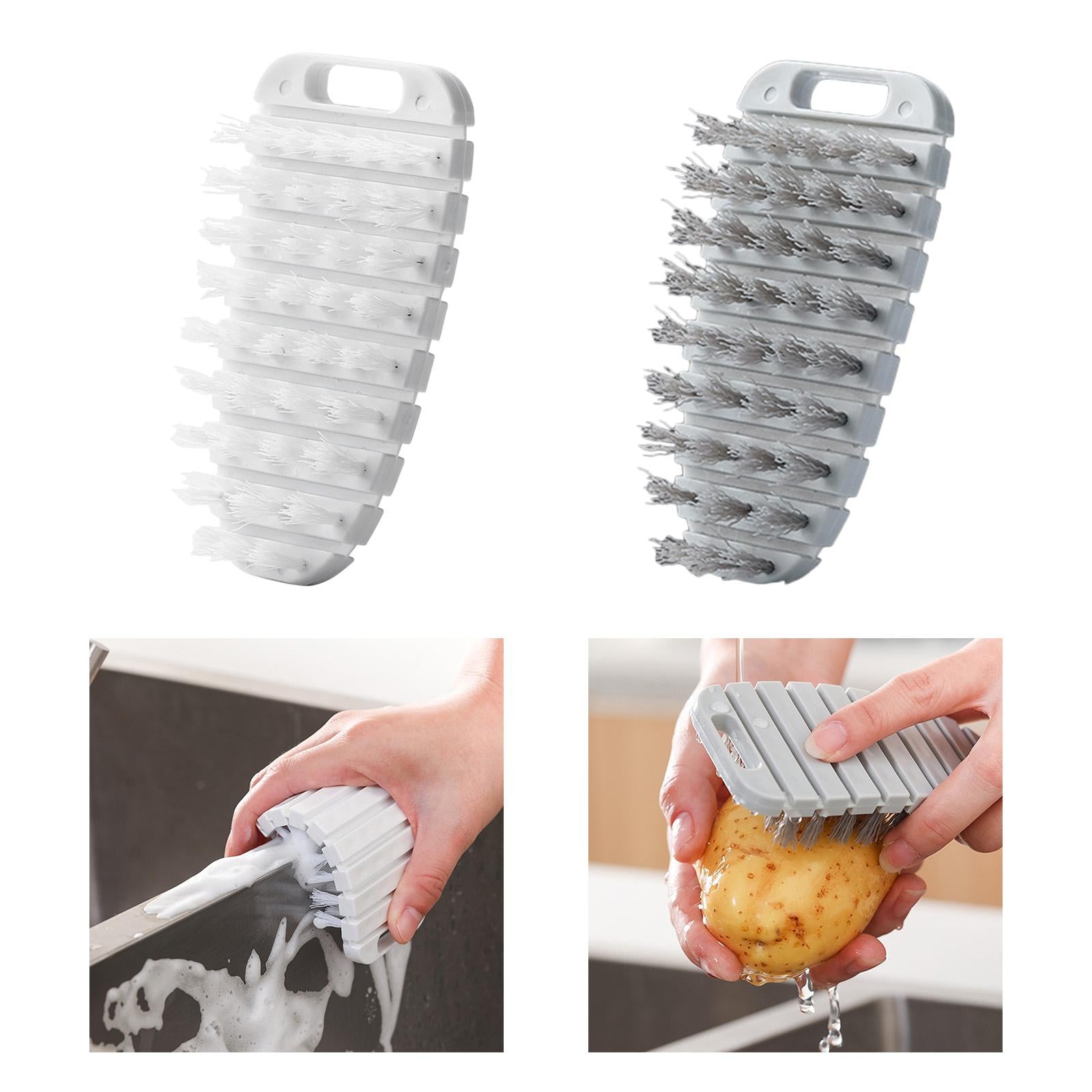 Fruit Vegetable Brush Tile Grout Cleaner Dish Brush Kitchen Tools White