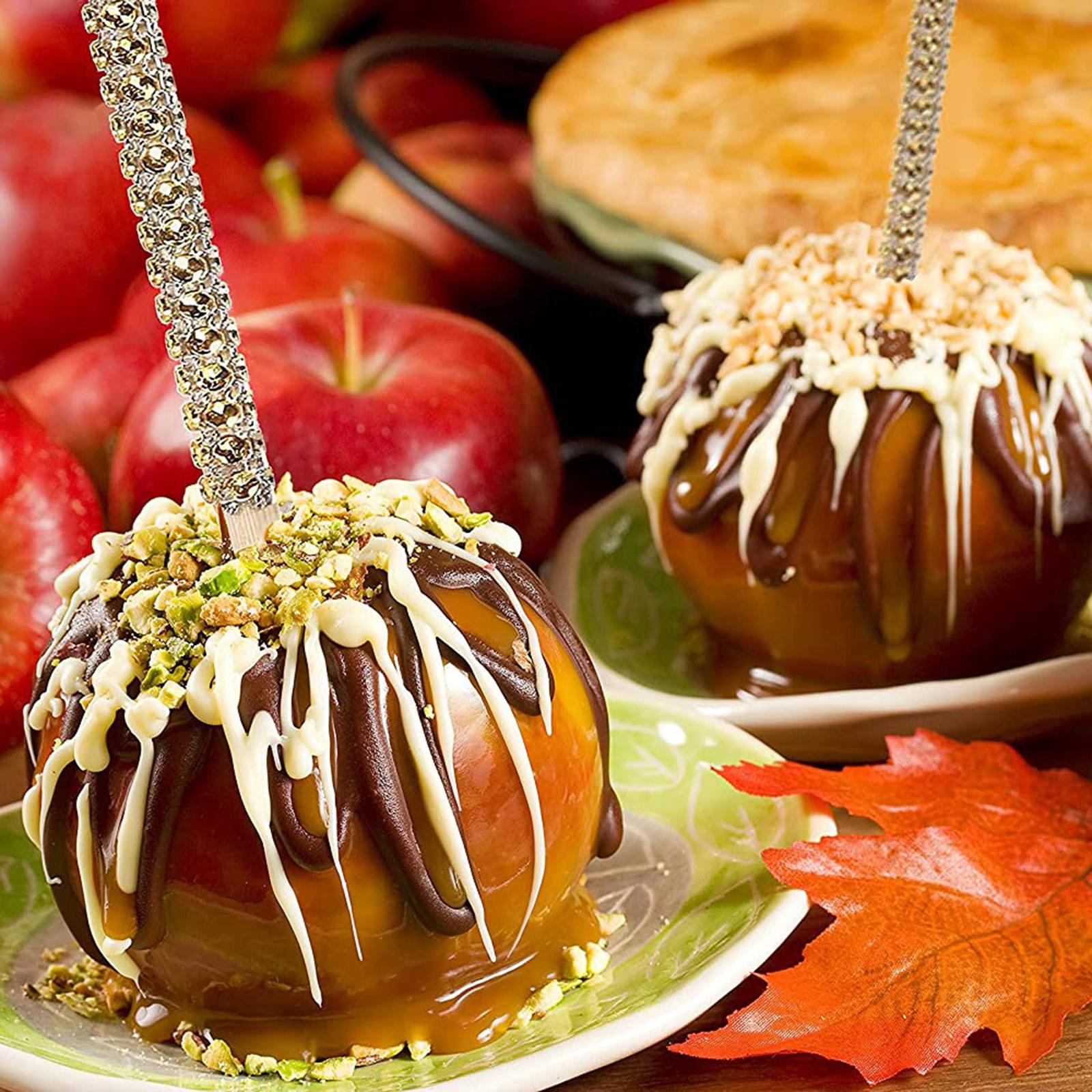 Bling Candy Apple Sticks 15cm Food Picks for Buffet Barbecue Candy Making gold