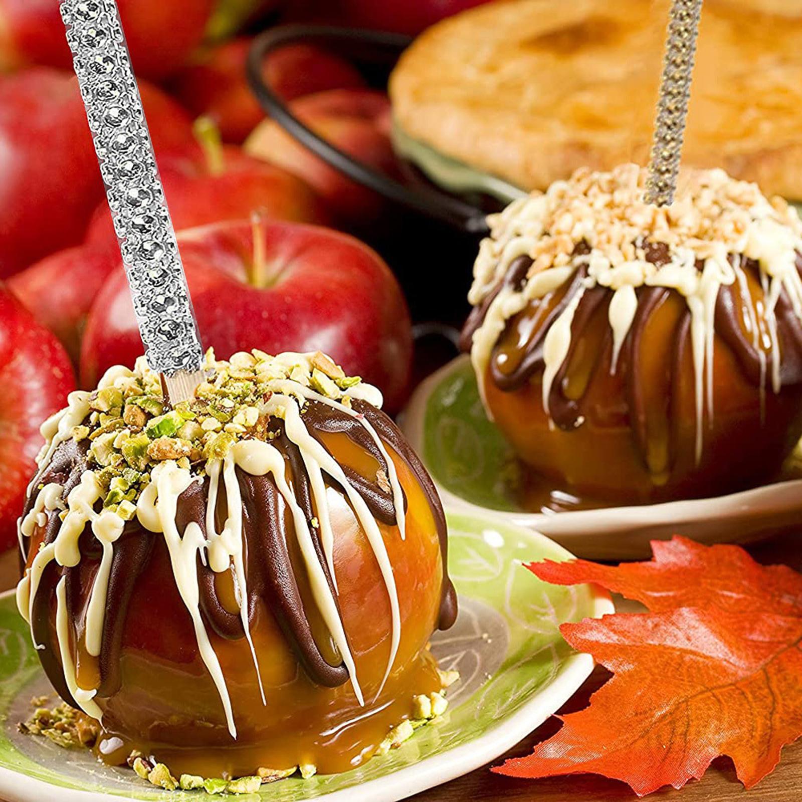 Bling Candy Apple Sticks 15cm Food Picks for Buffet Barbecue Candy Making silver