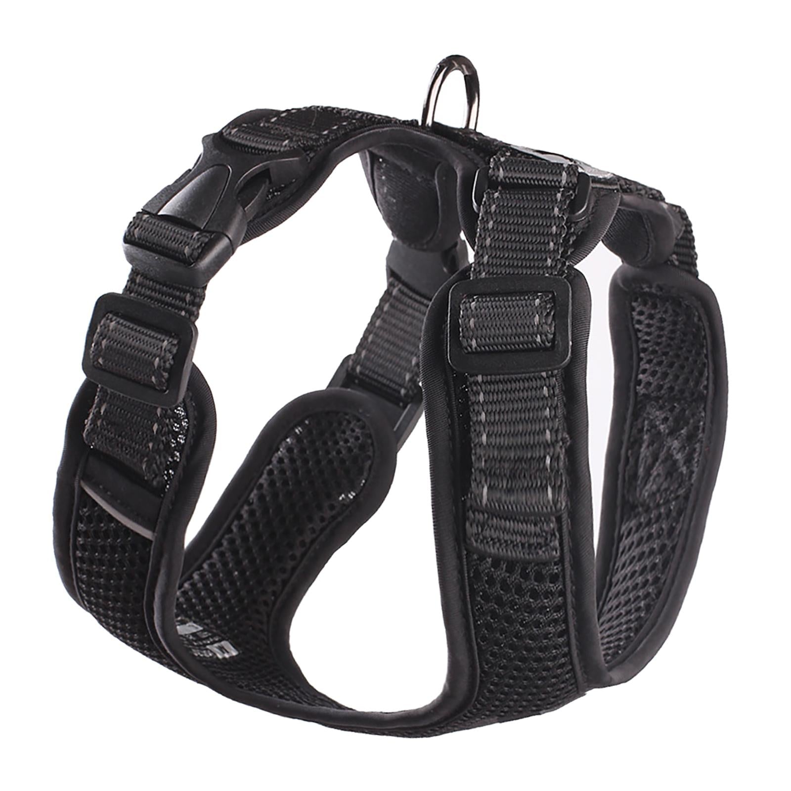 Reflective Dog Harness No Pull Vest Rope for Running Outdoor Lead Walking Black L