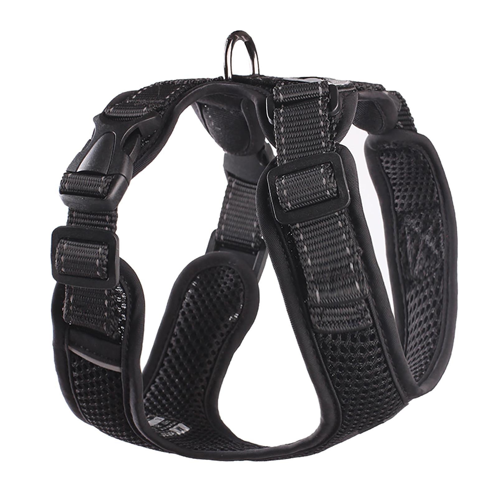 Reflective Dog Harness No Pull Vest Rope for Running Outdoor Lead Walking Black L