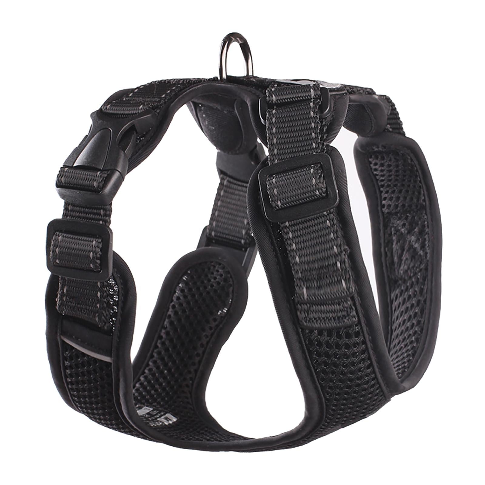 Reflective Dog Harness No Pull Vest Rope for Running Outdoor Lead Walking Black L