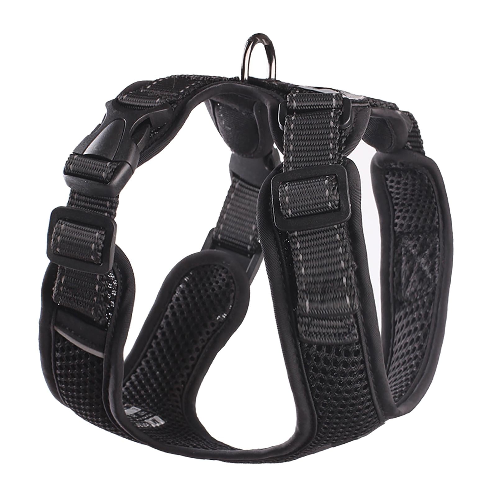 Reflective Dog Harness No Pull Vest Rope for Running Outdoor Lead Walking Black XL