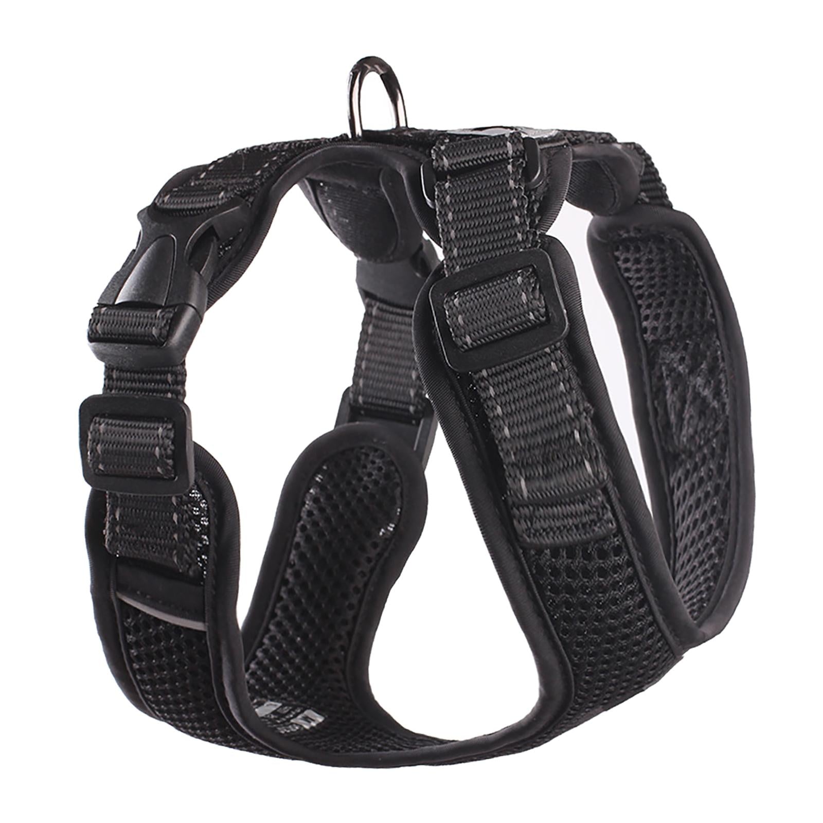 Reflective Dog Harness No Pull Vest Rope for Running Outdoor Lead Walking Black XL