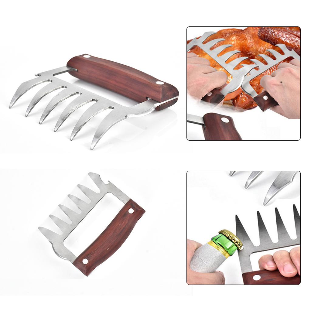 2x Meat Claws Meat Shredder Claws for Grilling Meats Chicken Brown
