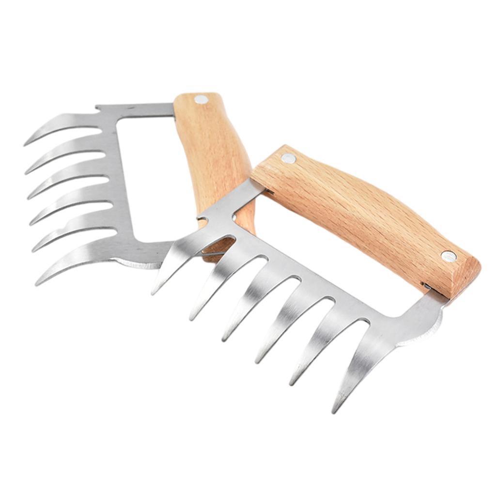 2x Meat Claws Meat Shredder Claws for Grilling Meats Chicken Wood