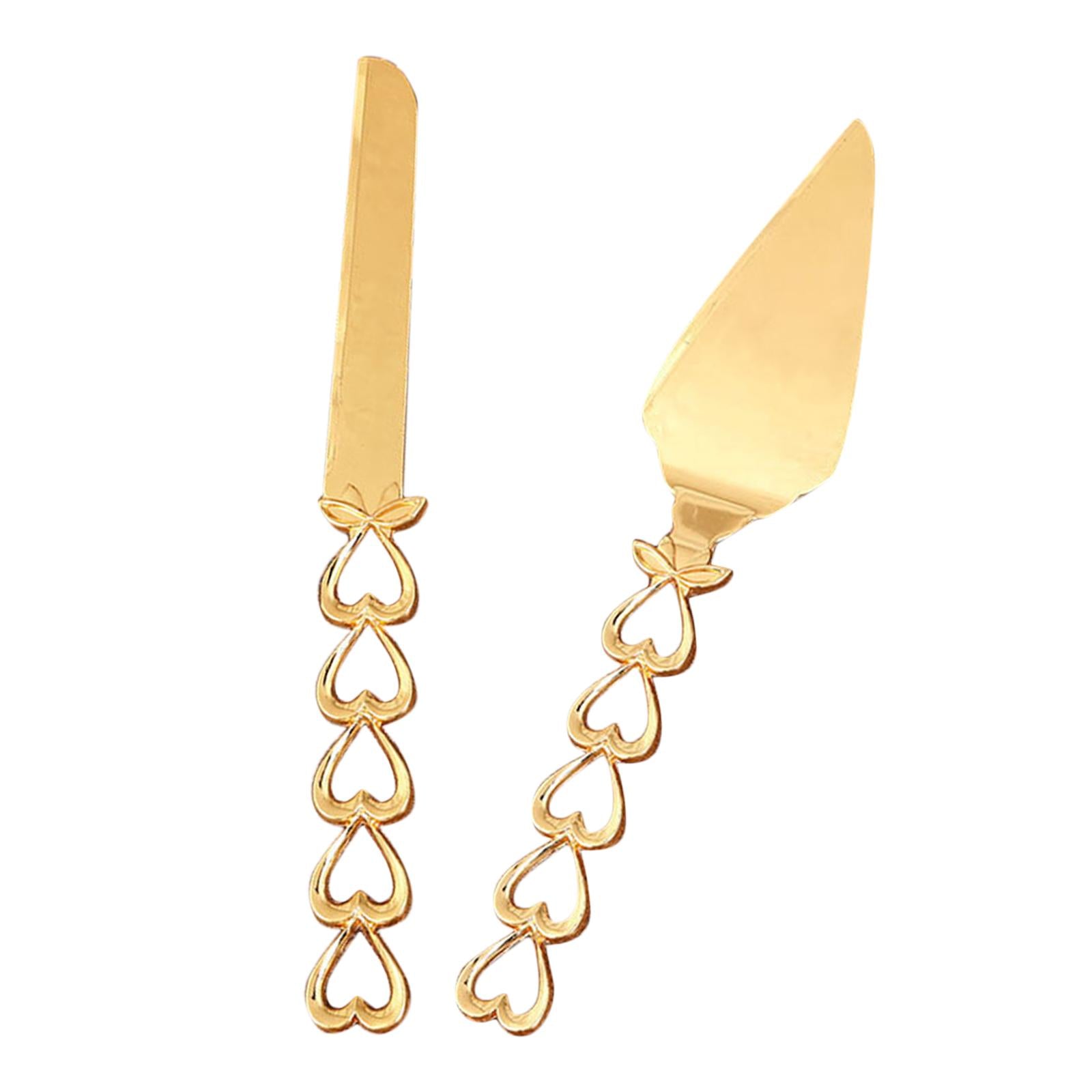 2Pcs Zinc Alloy Cake Shovel Butter Knives for Events Wedding Party Supplies D