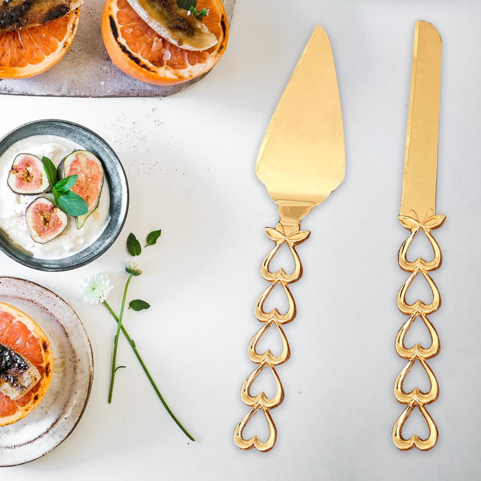 2Pcs Zinc Alloy Cake Shovel Butter Knives for Events Wedding Party Supplies D