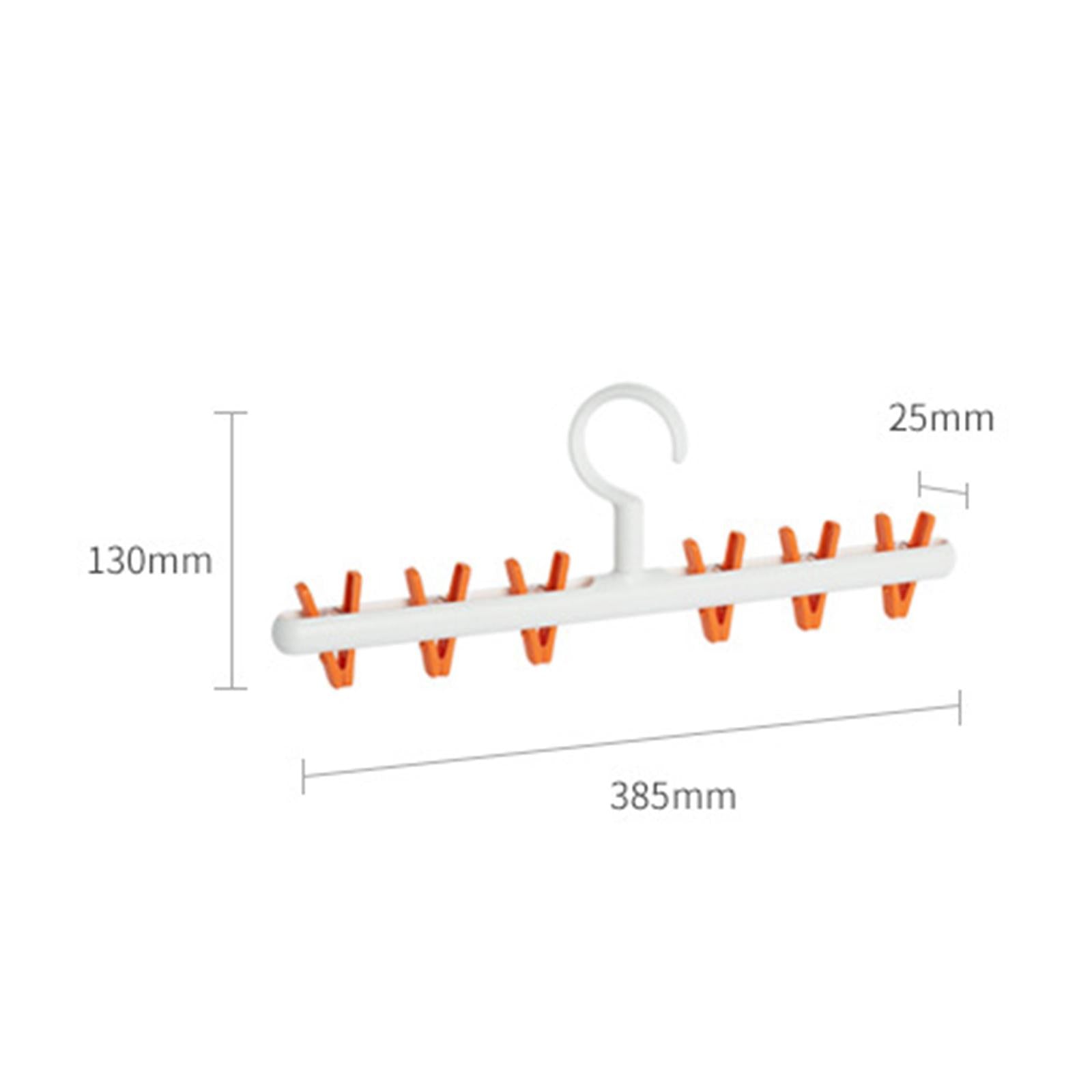 Rotatable Clothes Hanger Organizer Anti-Skid for Scarf Closet Wardrobe White orange