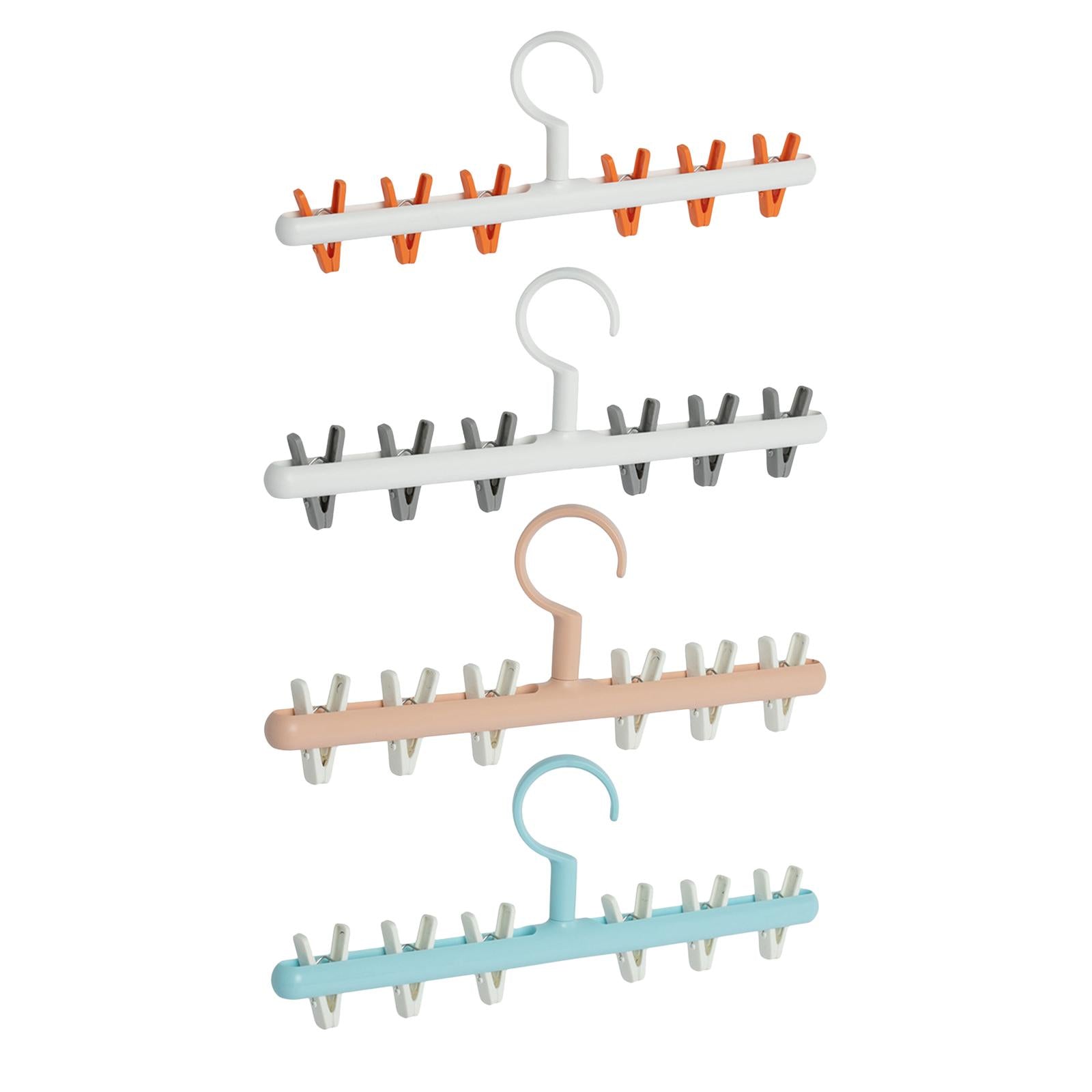 Rotatable Clothes Hanger Organizer Anti-Skid for Scarf Closet Wardrobe White orange
