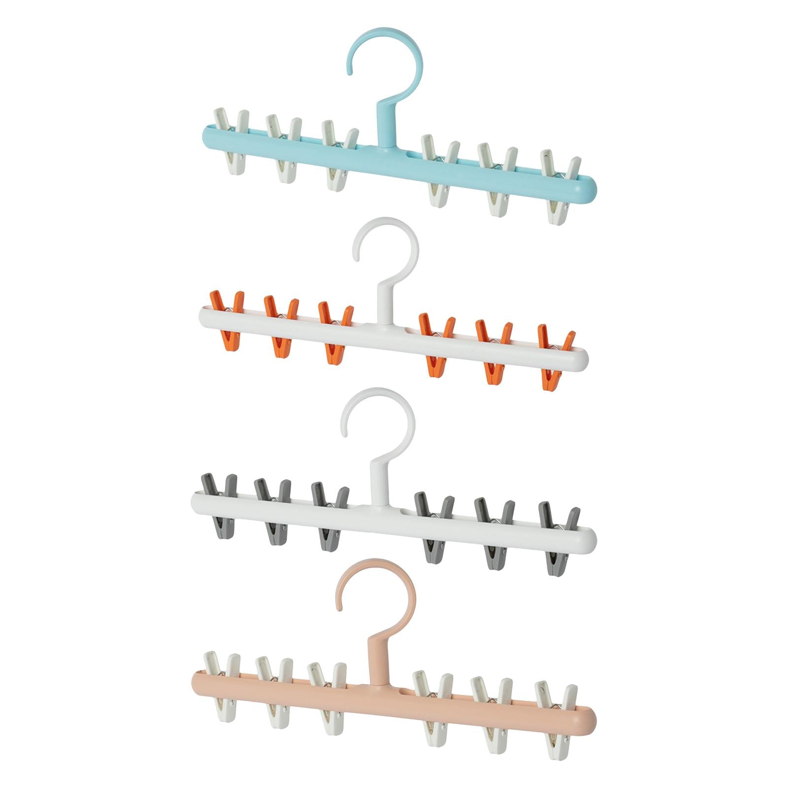 Rotatable Clothes Hanger Organizer Anti-Skid for Scarf Closet Wardrobe White orange