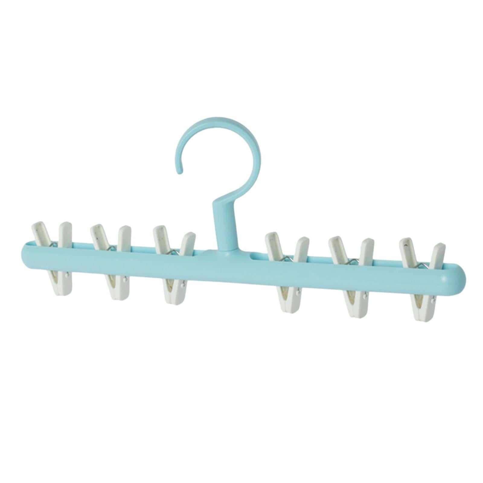 Rotatable Clothes Hanger Organizer Anti-Skid for Scarf Closet Wardrobe Blue white