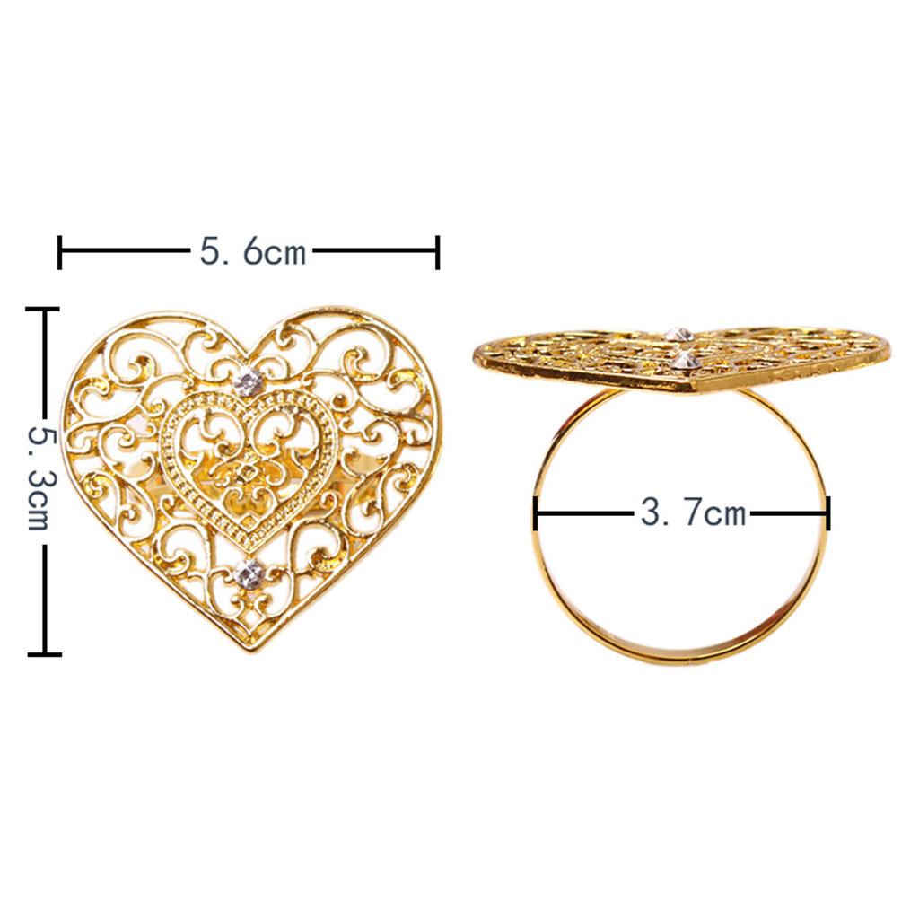 4 Pieces Napkin Rings 3.7cm Diameter Heart for Banquet Accessories Easter