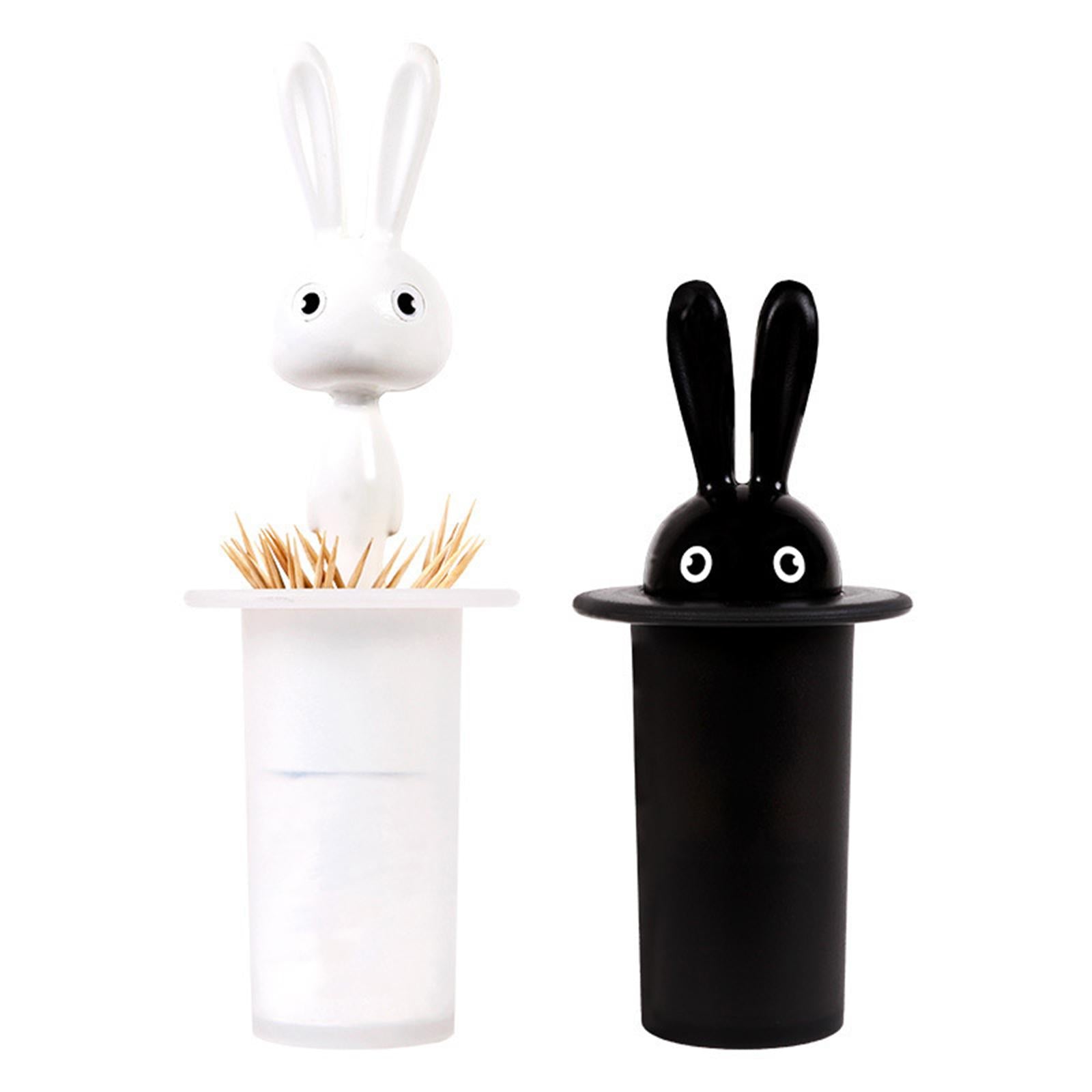 Cute Toothpick Dispensers Plastic Decorative Cartoon for Home black