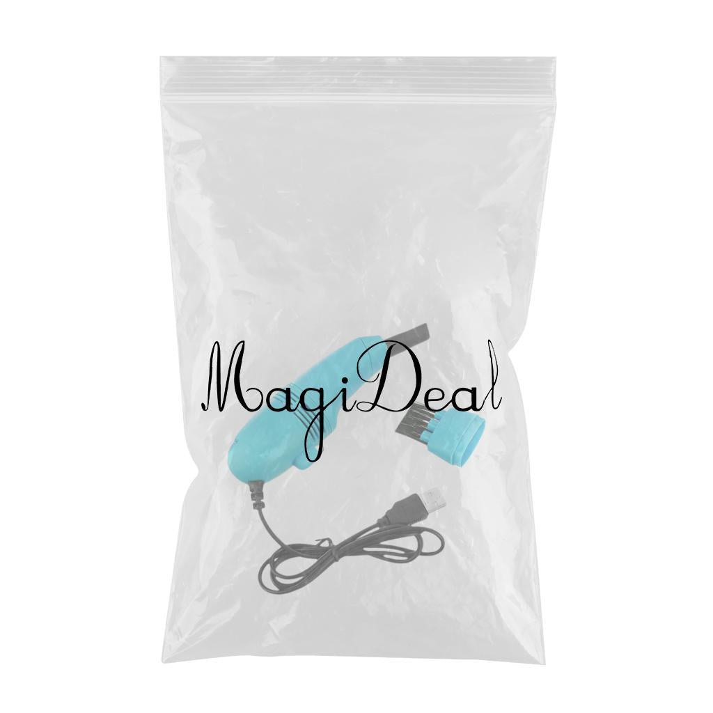 Mini Table Dust Sweeper Dust Collector Brush for Car PC Camera Pet Hairs Sky Blue