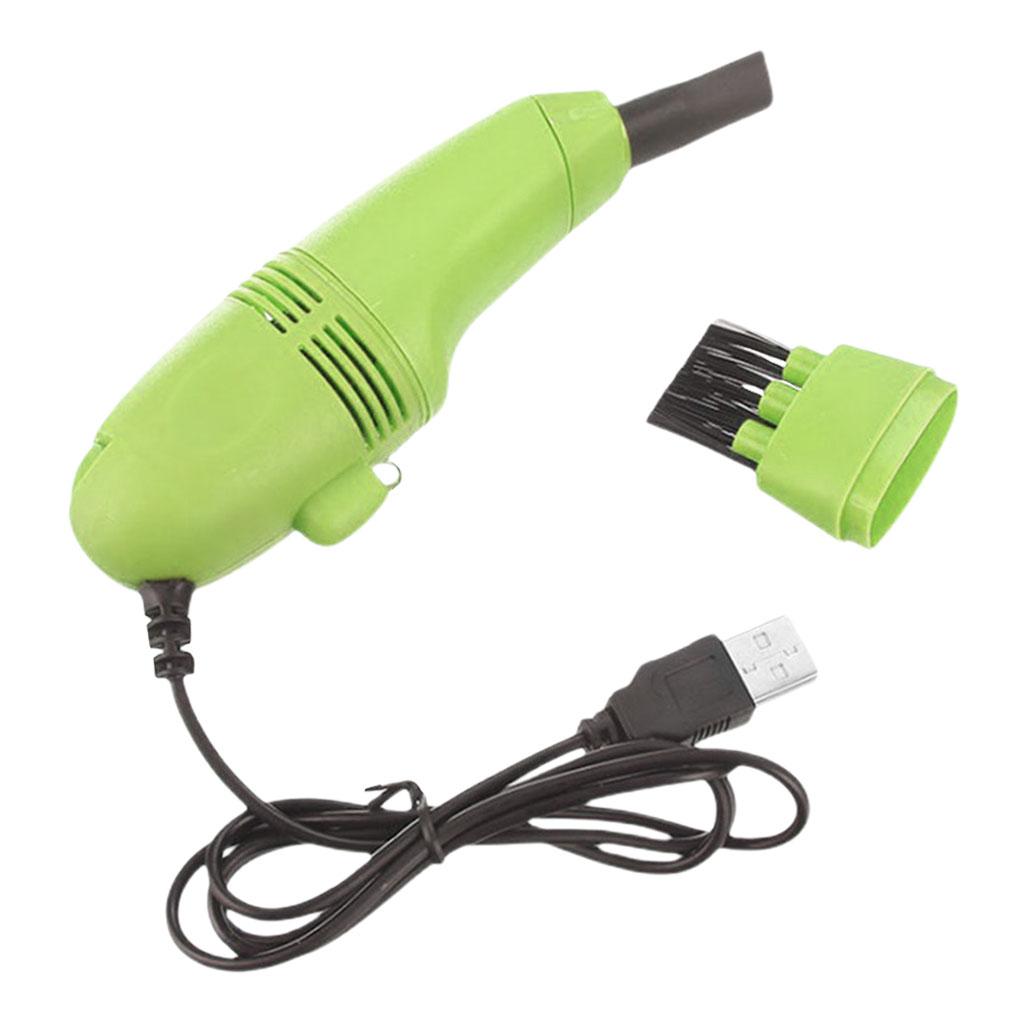 Mini Table Dust Sweeper Dust Collector Brush for Car PC Camera Pet Hairs Green
