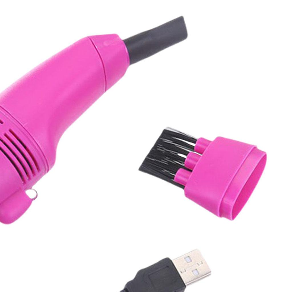Mini Table Dust Sweeper Dust Collector Brush for Car PC Camera Pet Hairs Rose Red