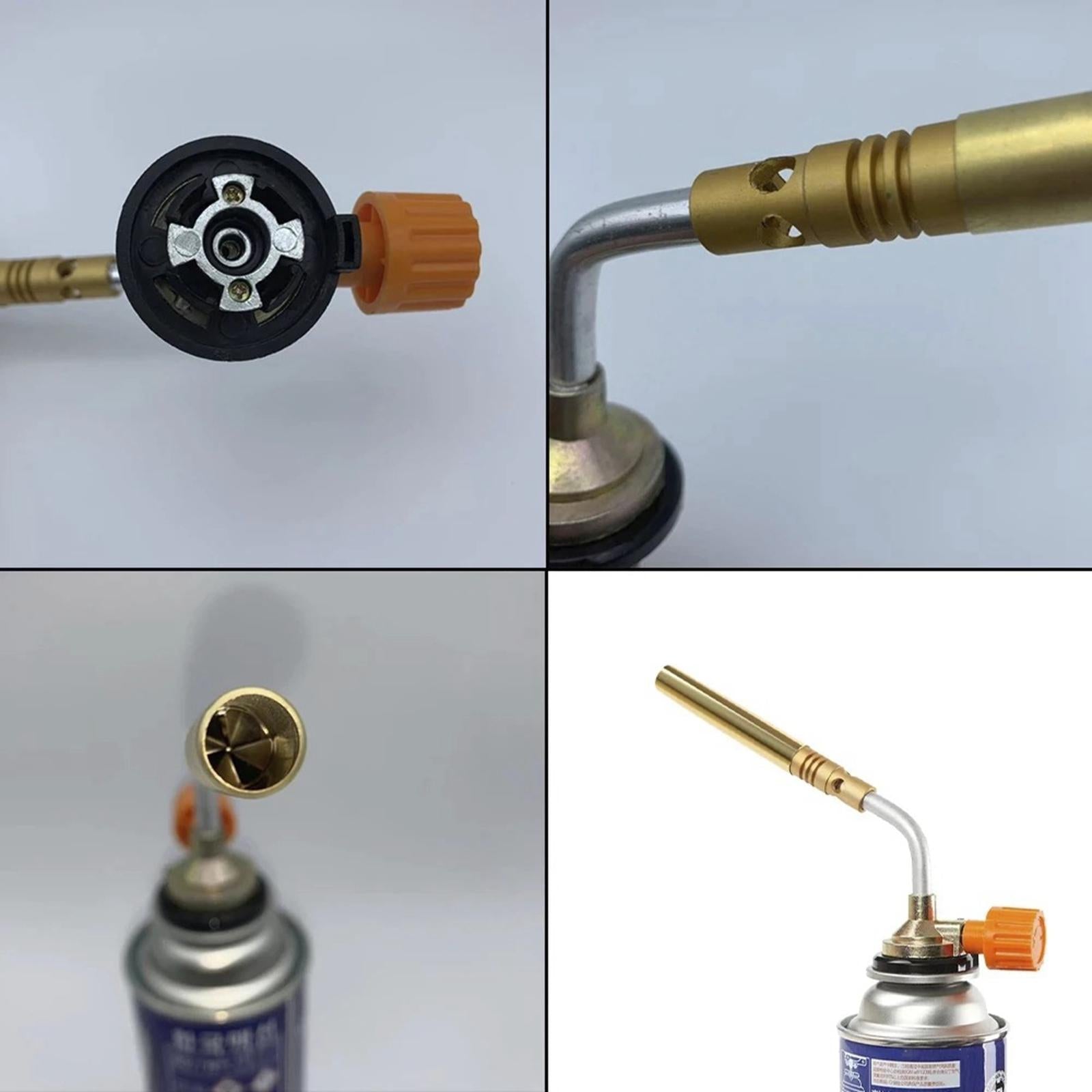 Butane Burner Brazing W/ Fan Booster Backpacking Brass for Party Garden Single Tube Golden