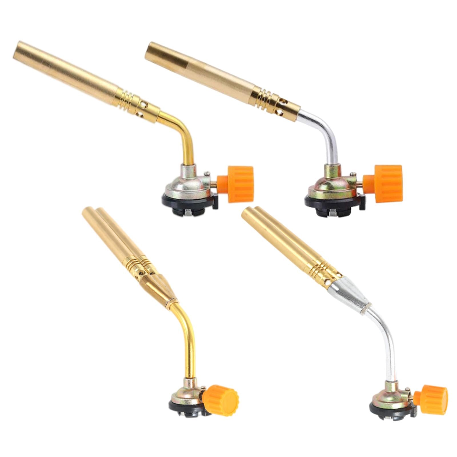 Butane Burner Brazing W/ Fan Booster Backpacking Brass for Party Garden Single Tube Golden