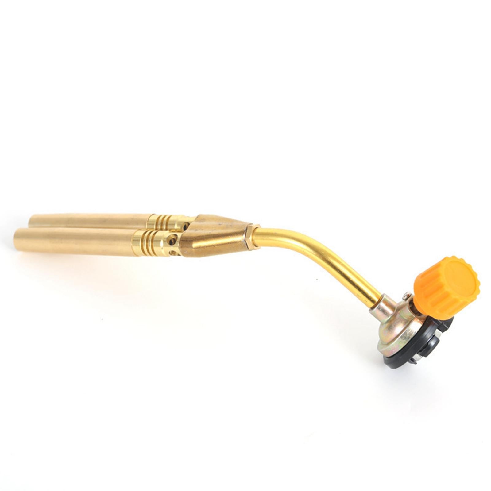 Butane Burner Brazing W/ Fan Booster Backpacking Brass for Party Garden Double Tube Golden