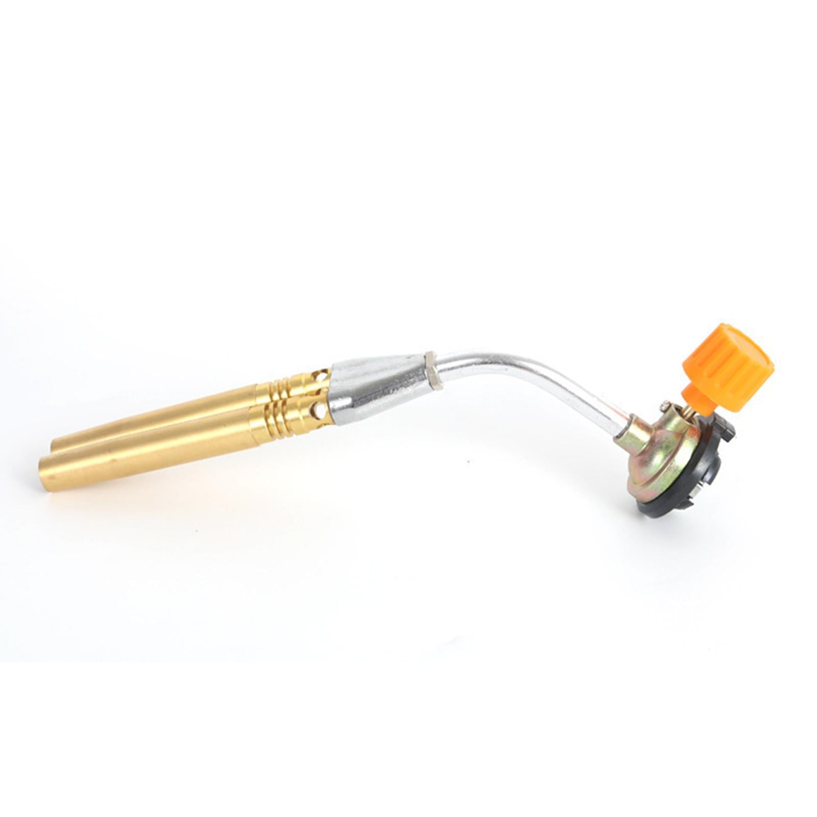 Butane Burner Brazing W/ Fan Booster Backpacking Brass for Party Garden Double Tube Silver