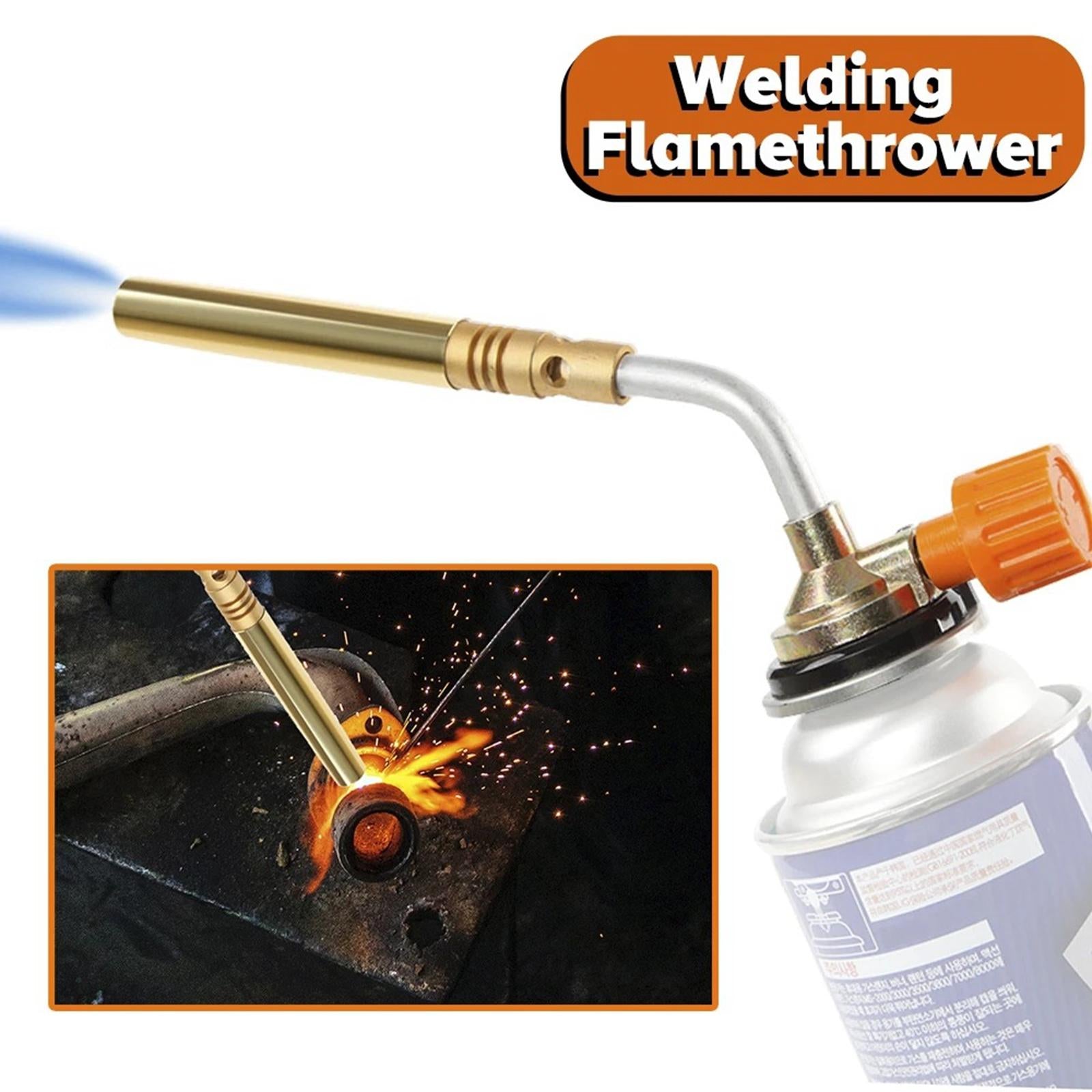 Butane Burner Brazing W/ Fan Booster Backpacking Brass for Party Garden Double Tube Silver